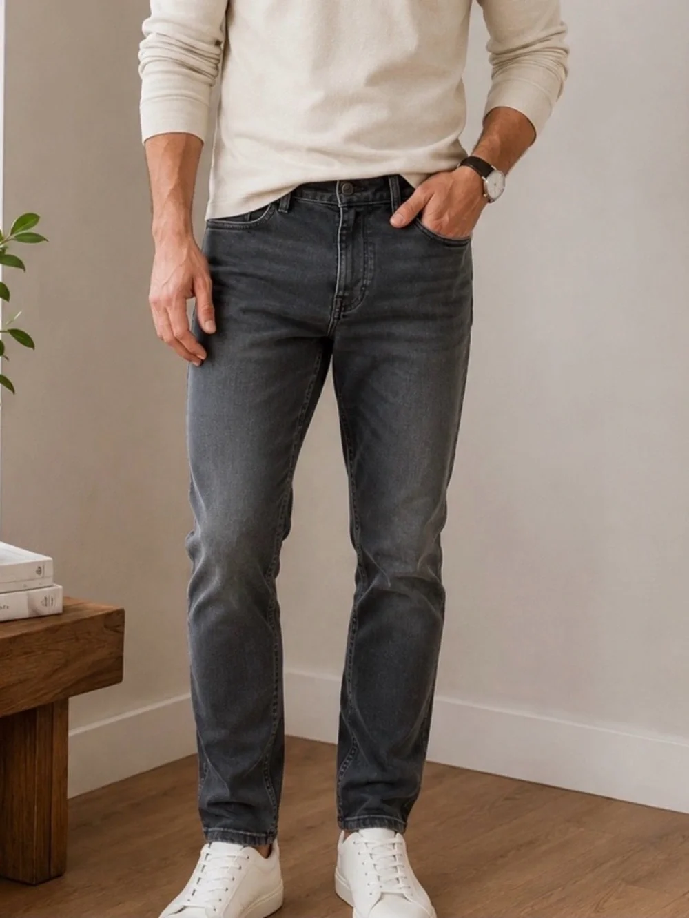 Banana Republic Slim Fit Gray Stretch Jeans Mens 34x32 Charcoal